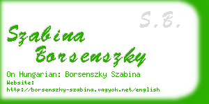 szabina borsenszky business card